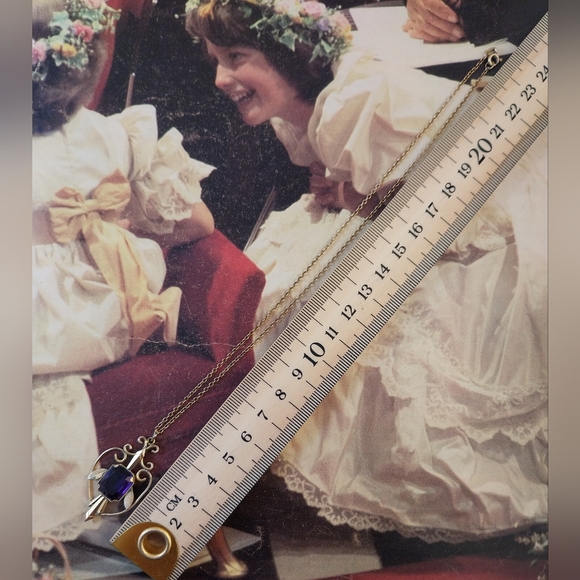 Gold Filled and Purple Pendant Necklace - Picture 8 of 16